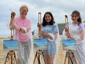 Painting on the Beach - Cornwall art lessons