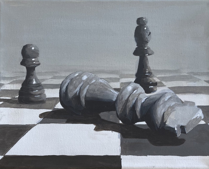 A paiting of chess set by 17 year old