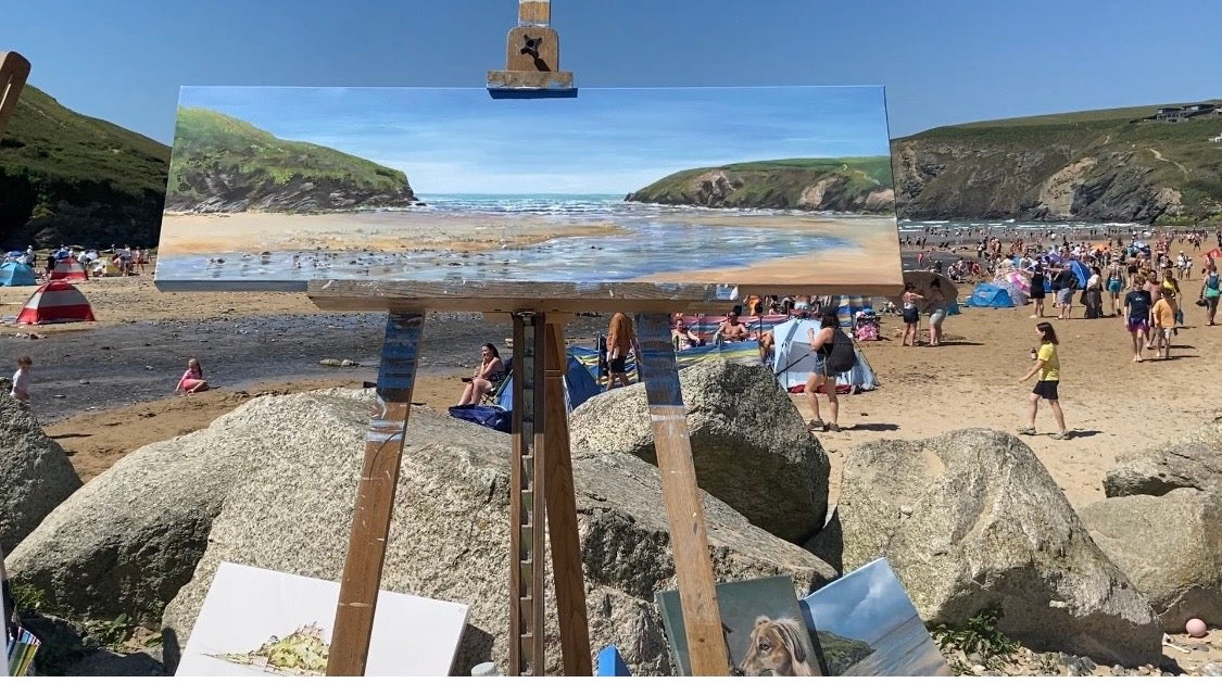 Mawgan Porth Beach Painting