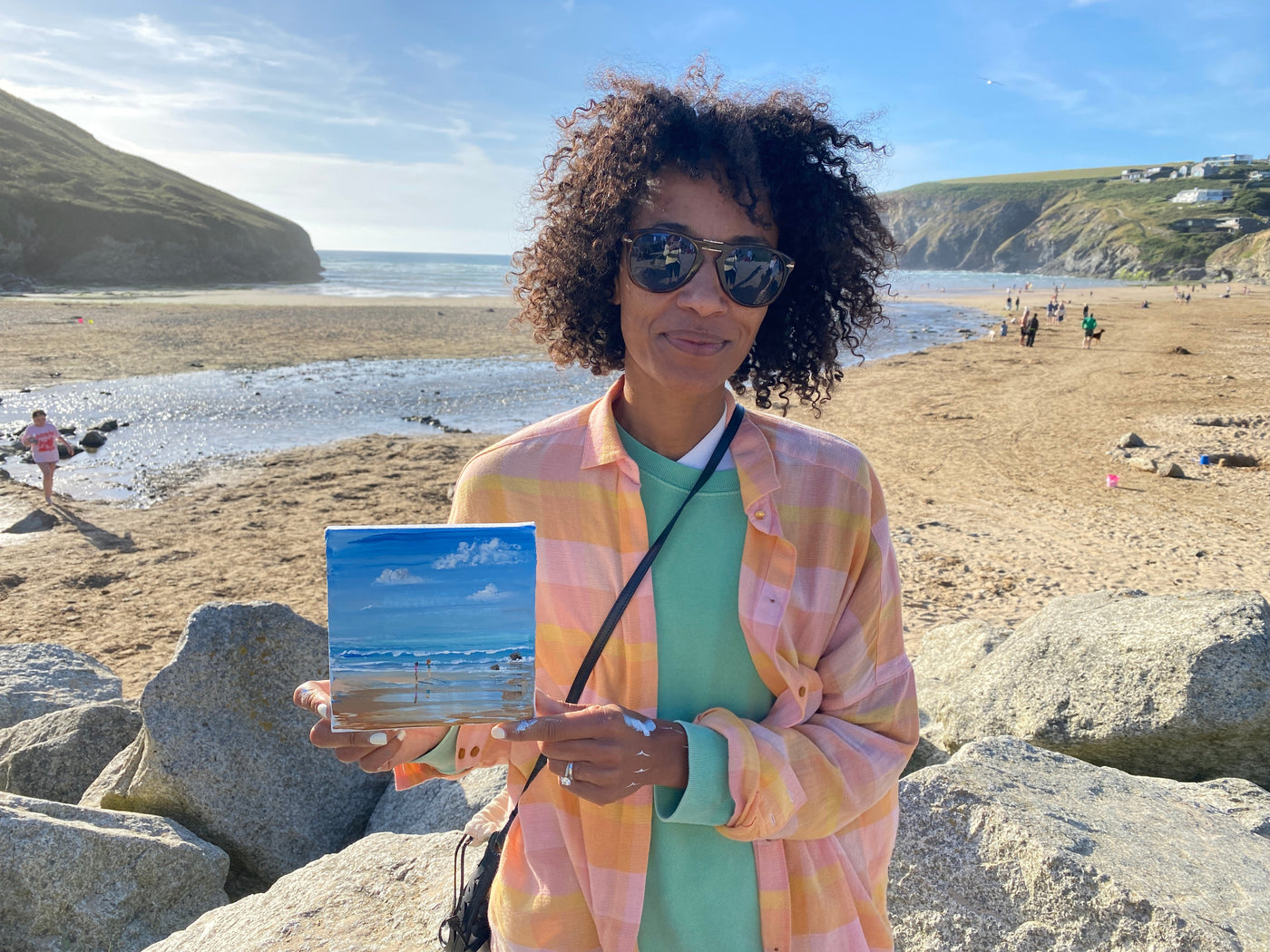 Art Lesson at Mawgan Porth Beach, Cornwall