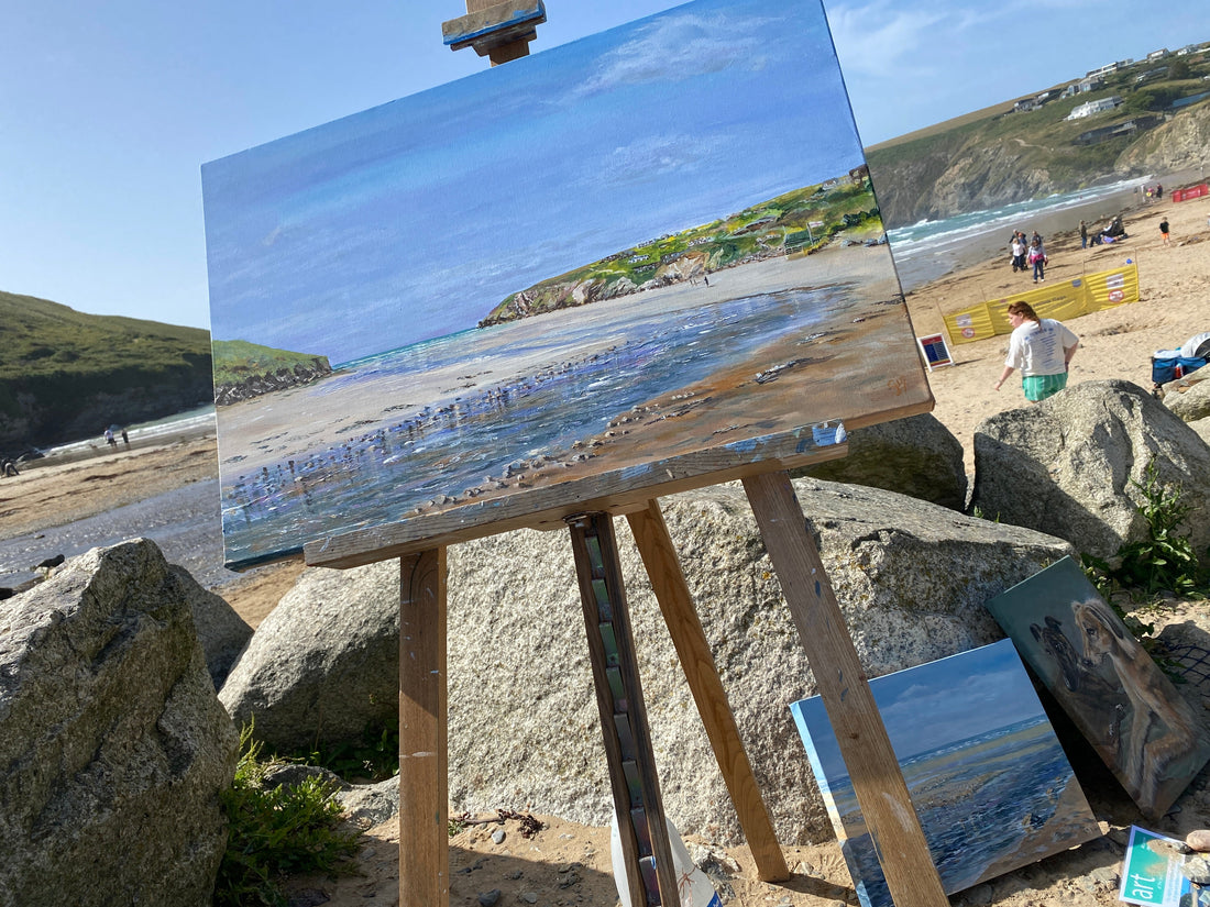 En Plein Air at Mawgan Porth Beach