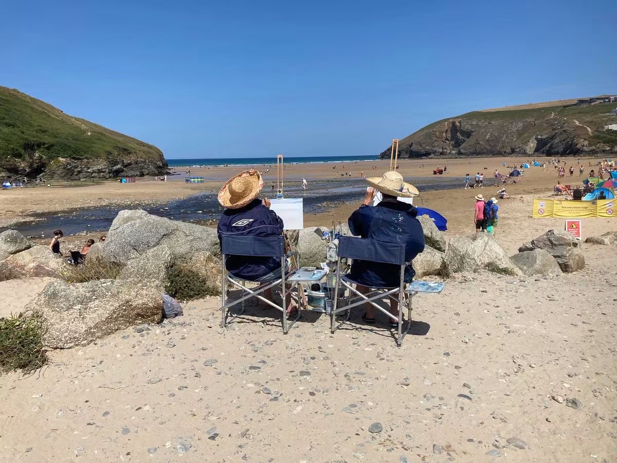 En Plein Air Painting Lessons in Mawgan Porth, Cornwall