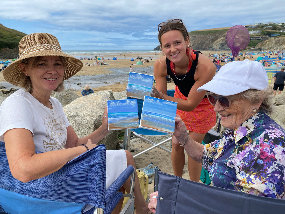 Three Generations Painting in Cornwall