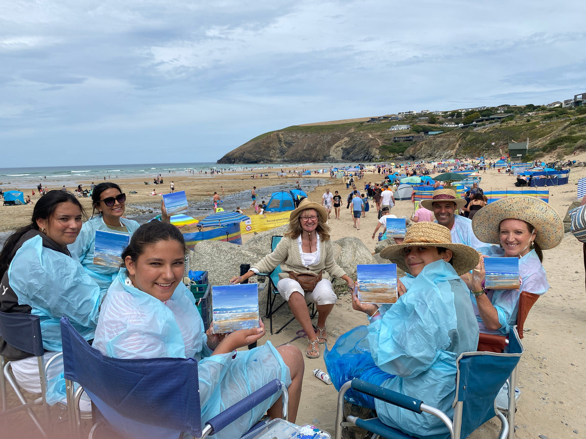 Family Art Lessons at Mawgan Porth, Cornwall