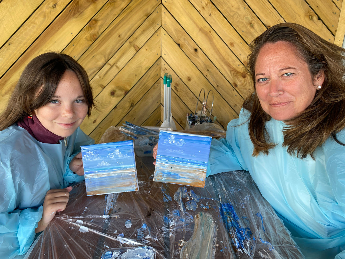 Mother & Daughter Art Lesson in Mawgan Porth