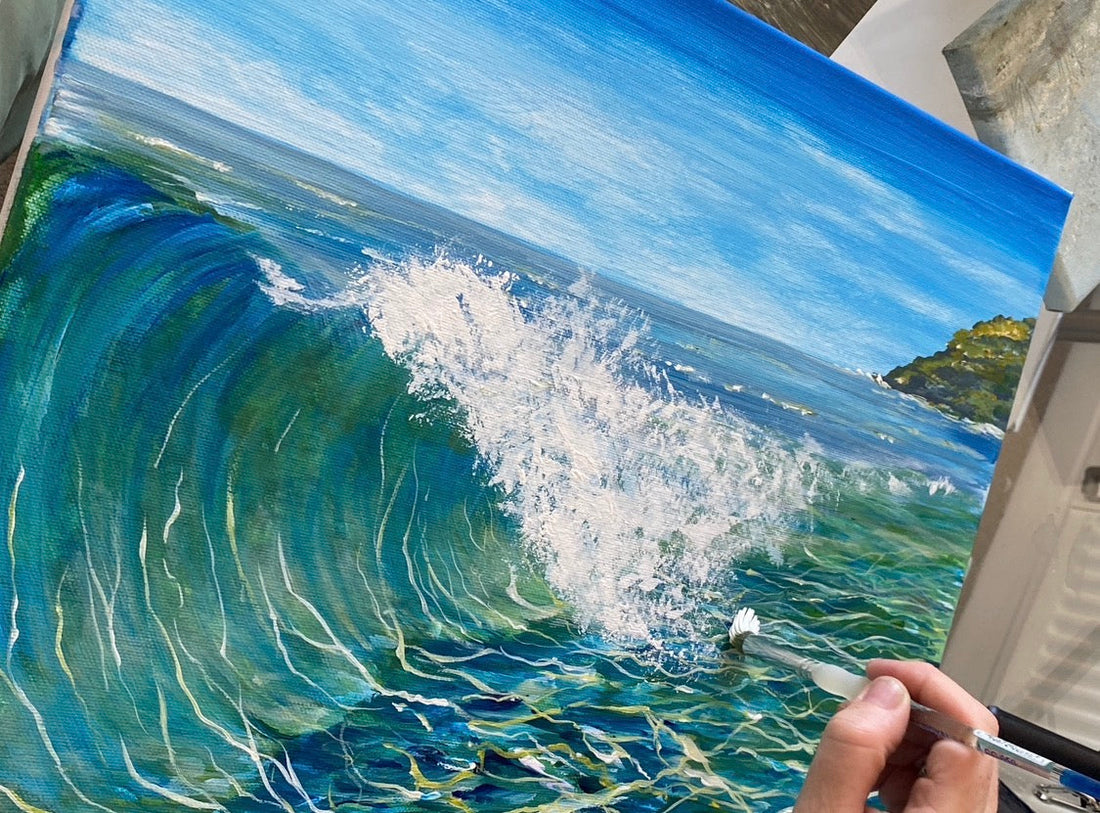Painting a Mawgan Porth Wave | Cornwall Art Lessons