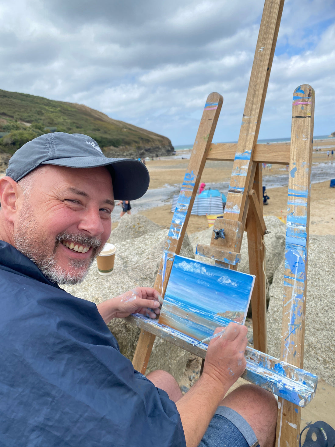 En Plein Air Art Lesson at Mawgan Porth Cornwall