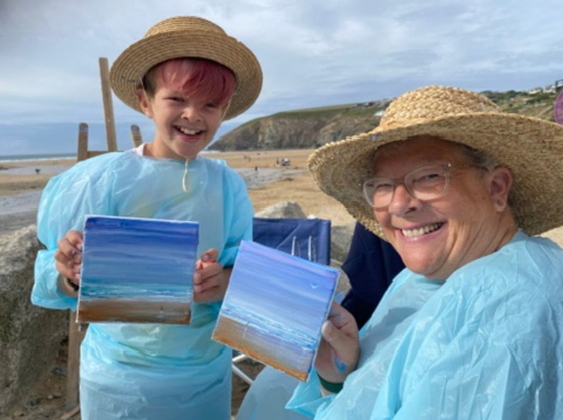 Family Art Lessons at Mawgan Porth, Cornwall