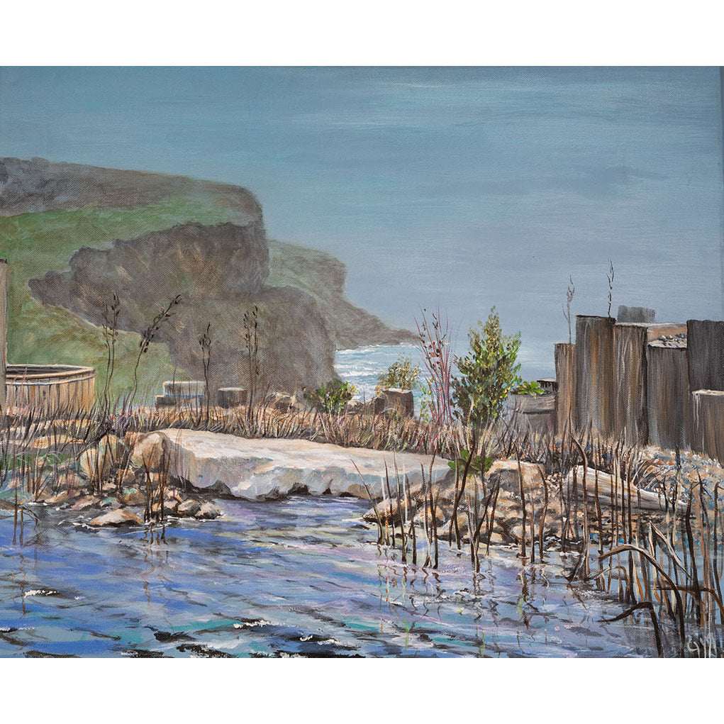 Mist over the Cliffs, Scarlet Hotel, Mawgan Porth Painting
