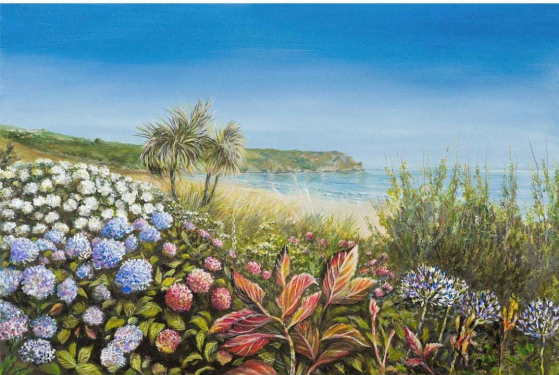 Hydrangeas at The Nare Hotel | Cornwall Painting