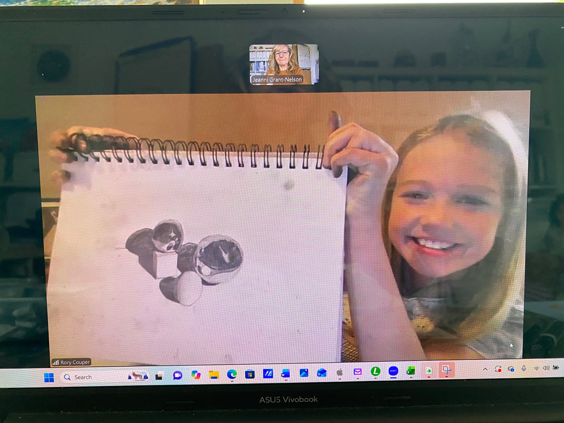 A Young Artist's Wonderful Zoom Lesson During Storm Austen