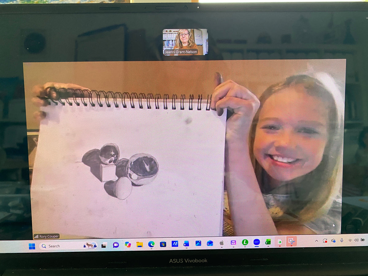 A Young Artist's Wonderful Zoom Lesson During Storm Austen