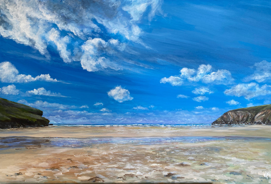 Mawgan Porth Painting | A Blustery Day in Cornwall