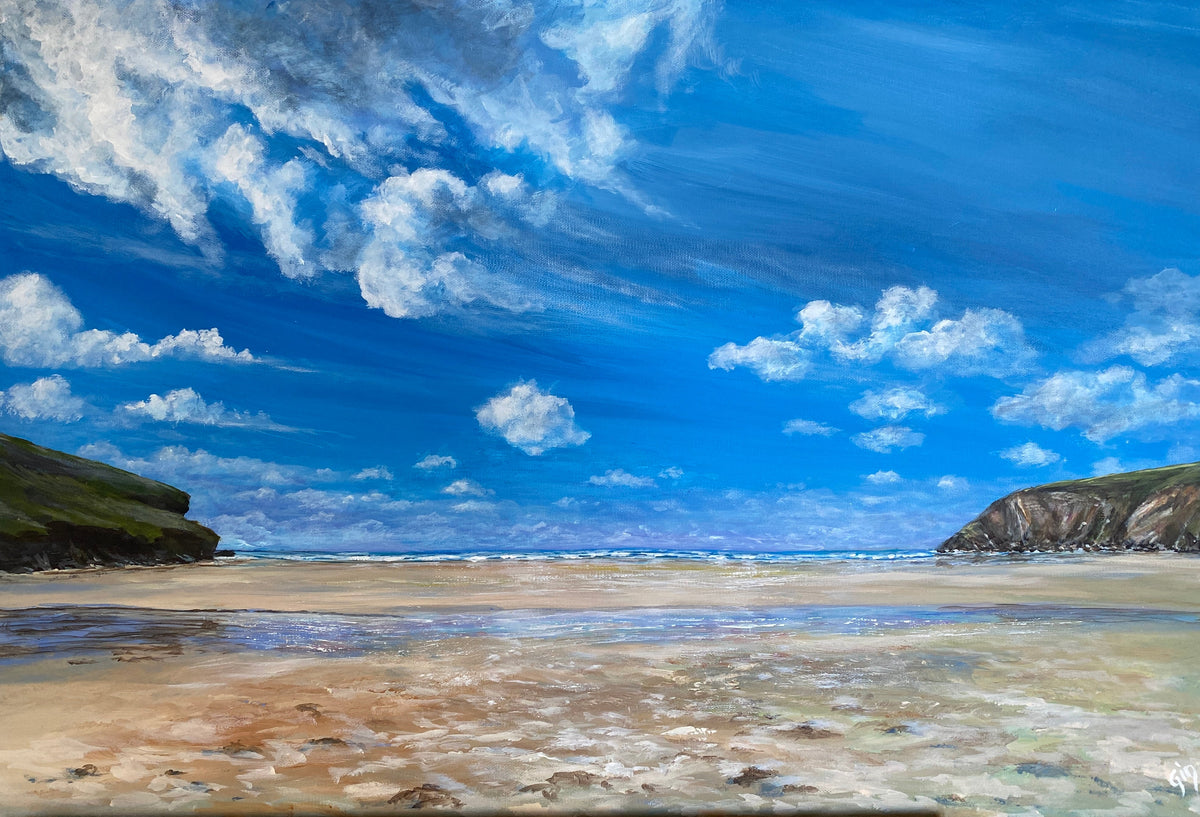 Mawgan Porth Painting | A Blustery Day in Cornwall