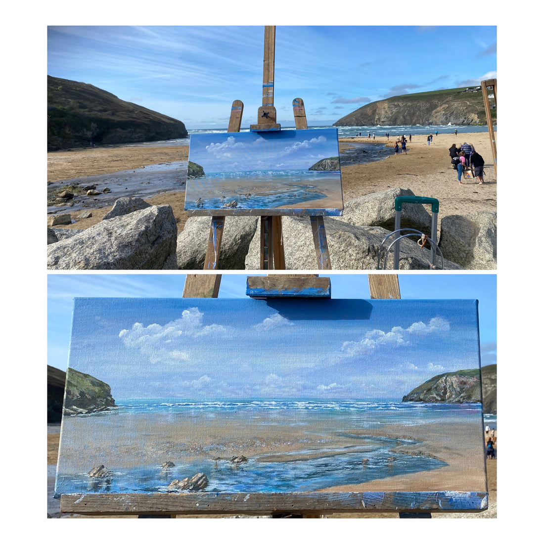 En Plein Air Painting at Mawgan Porth, Cornwall