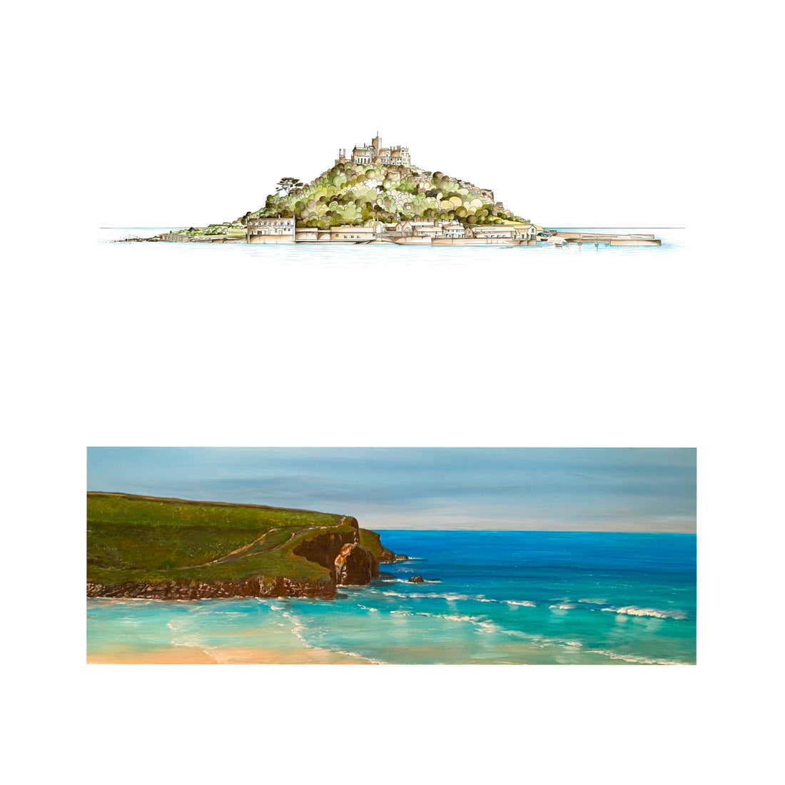 Cornish Art: St Michael's Mount & Mawgan Porth