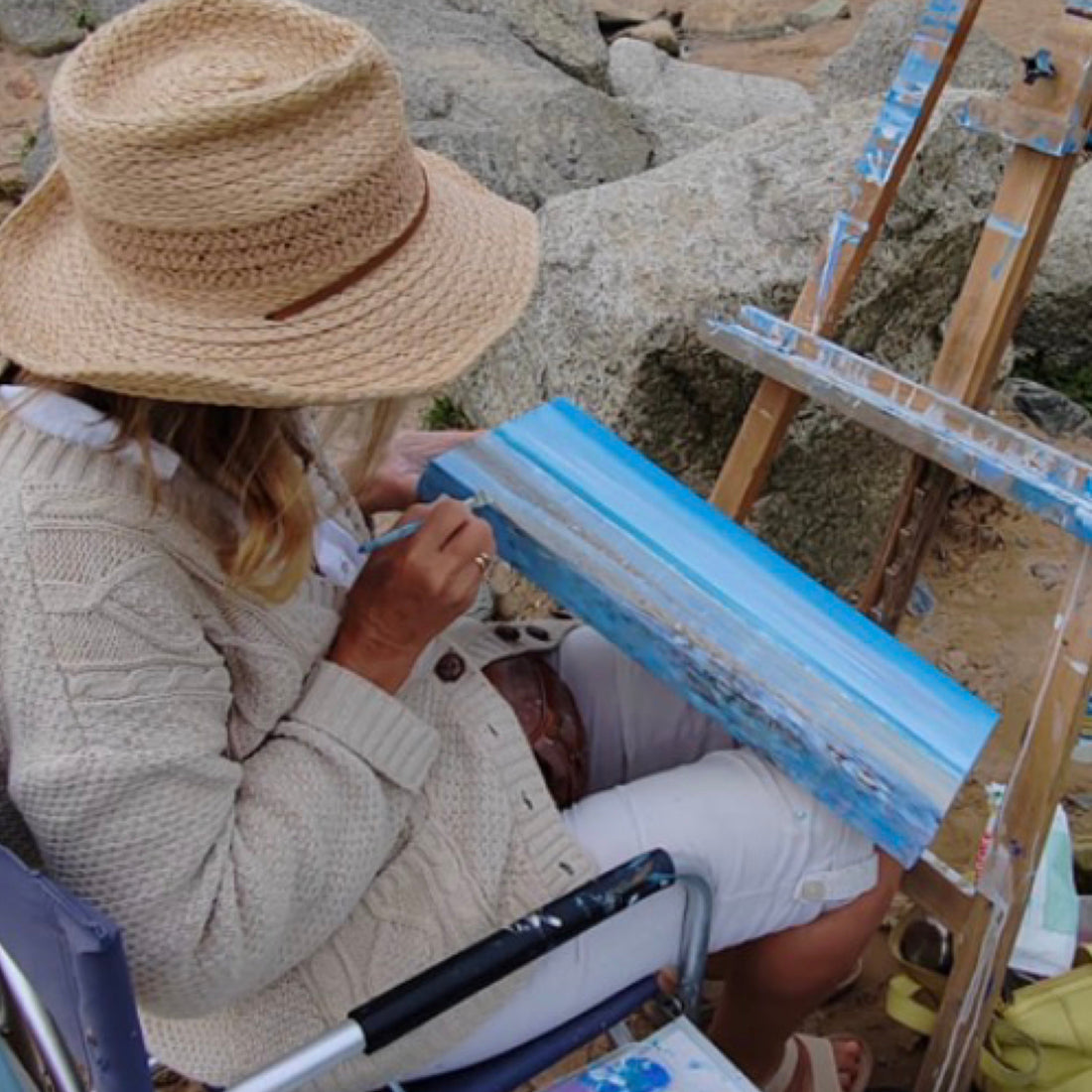 En Plein Air Painting at Mawgan Porth, Cornwall