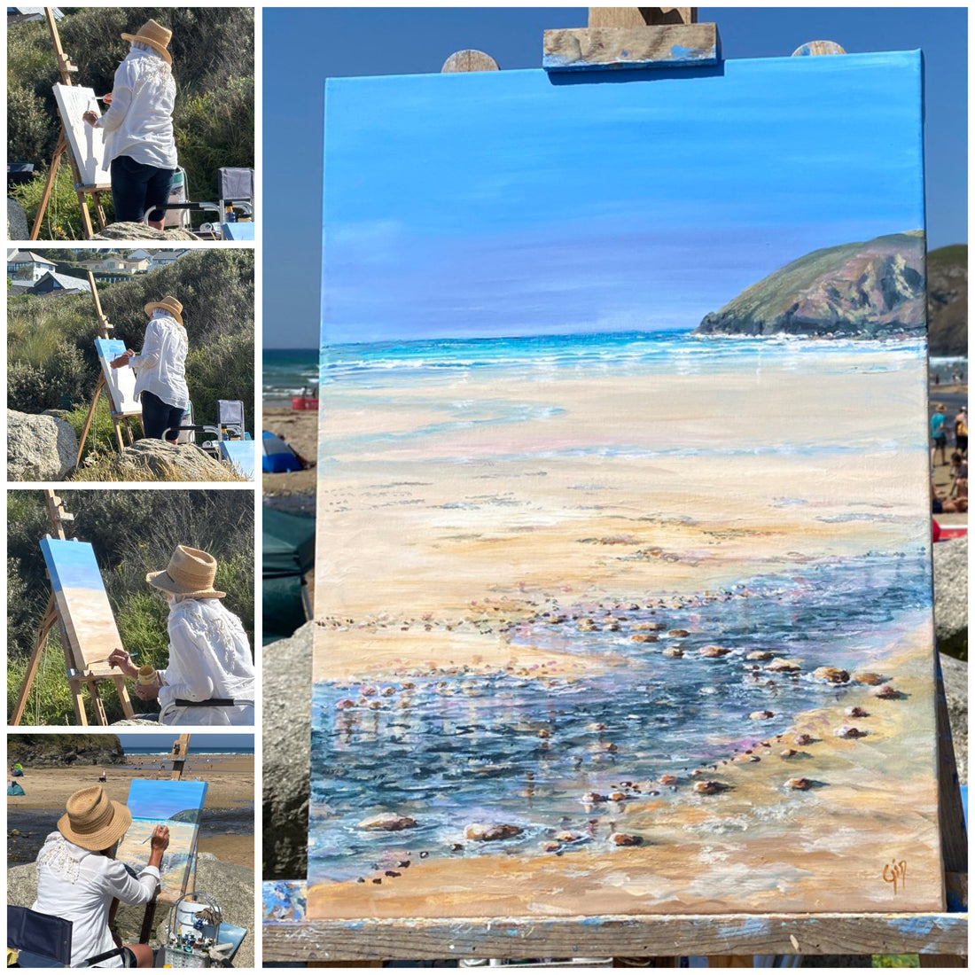Painting En Plein Air at Mawgan Porth Beach, Cornwall