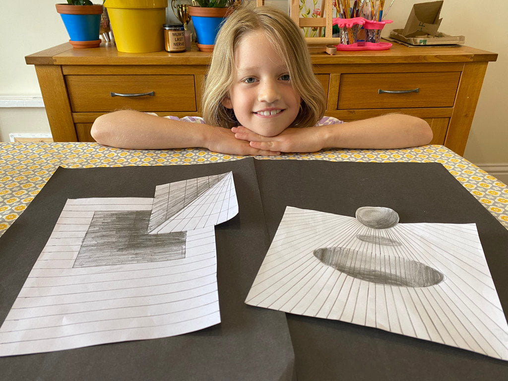 More 3D optical illusions by this lovely 8 year old…