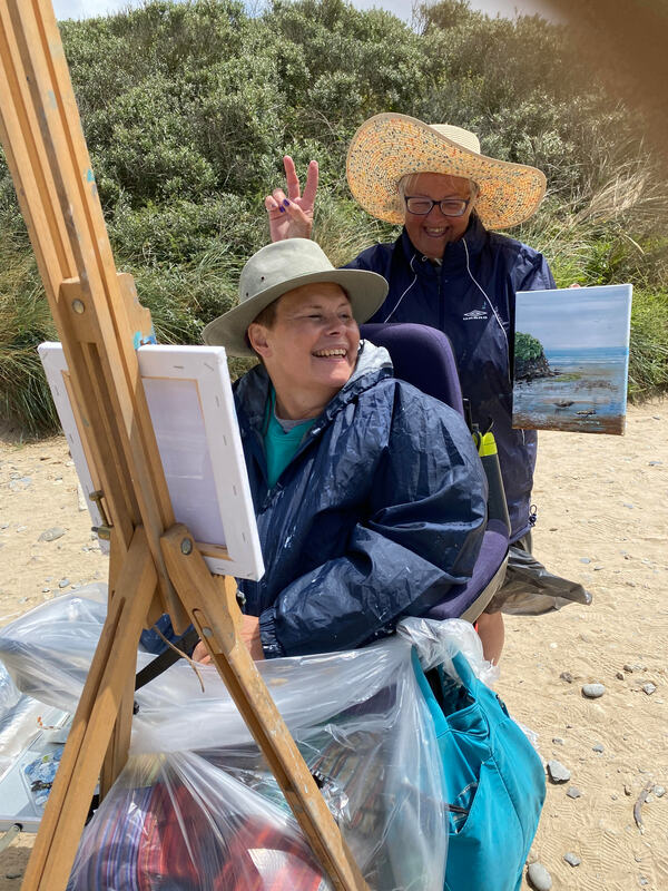Lovely paintings but two fantastic novice students… fun in the sunshine…