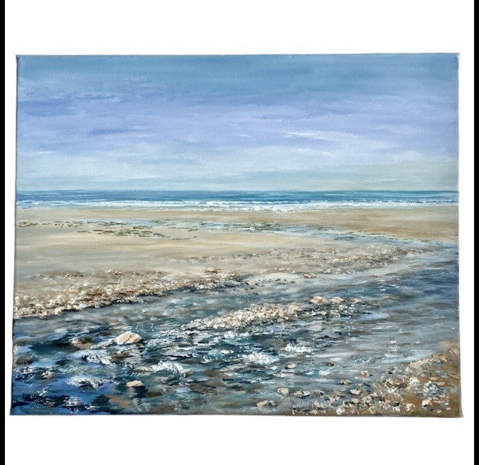 Jeanni artist at Mawgan Porth – May Dream painting sold