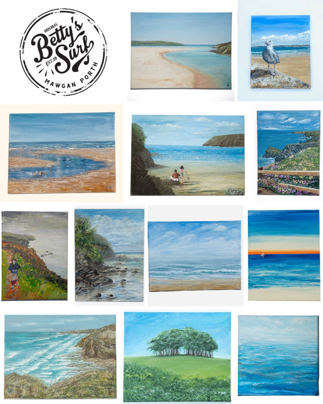 Restocking at Bettys Surf Store, Mawgan Porth