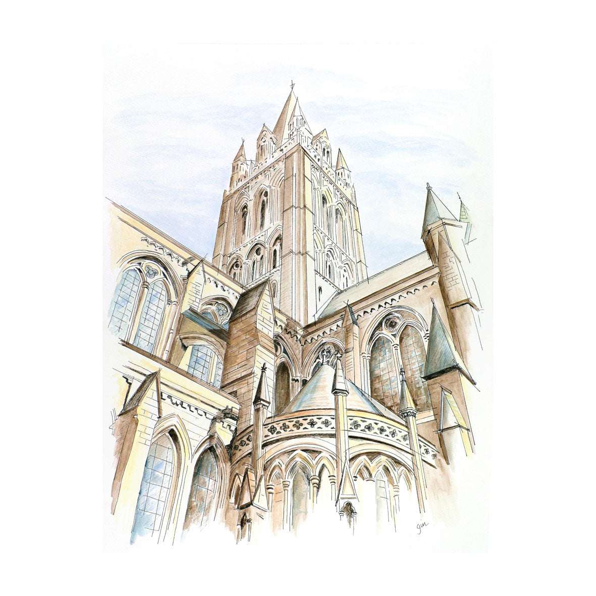 Three Spires, Truro Cathedral Original. | Art at the Beach | Jeanni Grant-Nelson | Mawgan Porth