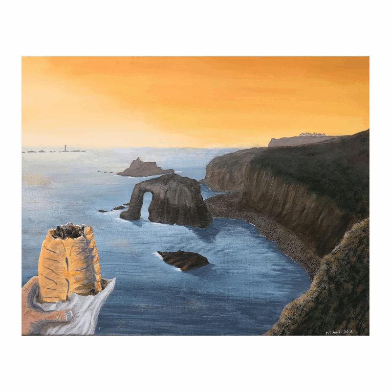 Pasty Supper, Lands End Sunset - Print | Art at the Beach | Jeanni Grant-Nelson | Mawgan Porth