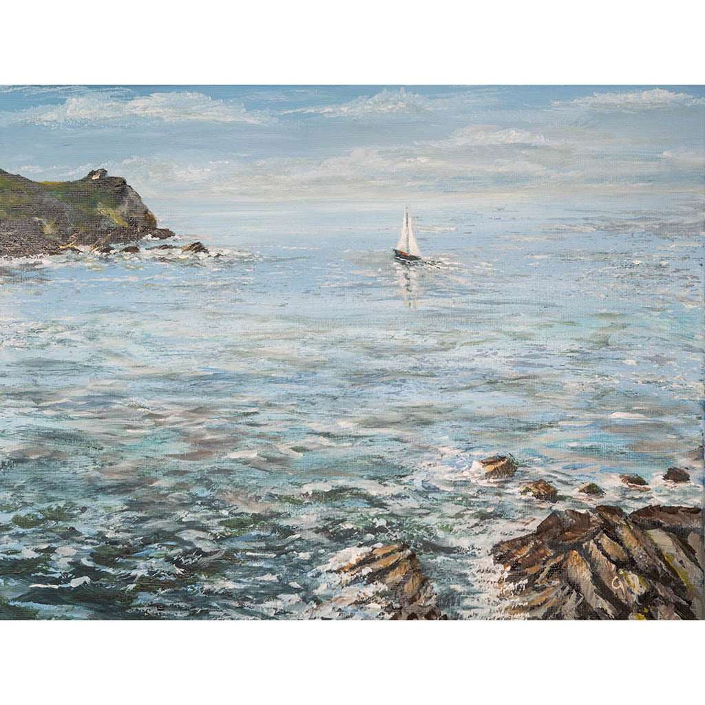 Sailing At Readymoney Cove | Art at the Beach | Jeanni Grant-Nelson | Mawgan Porth