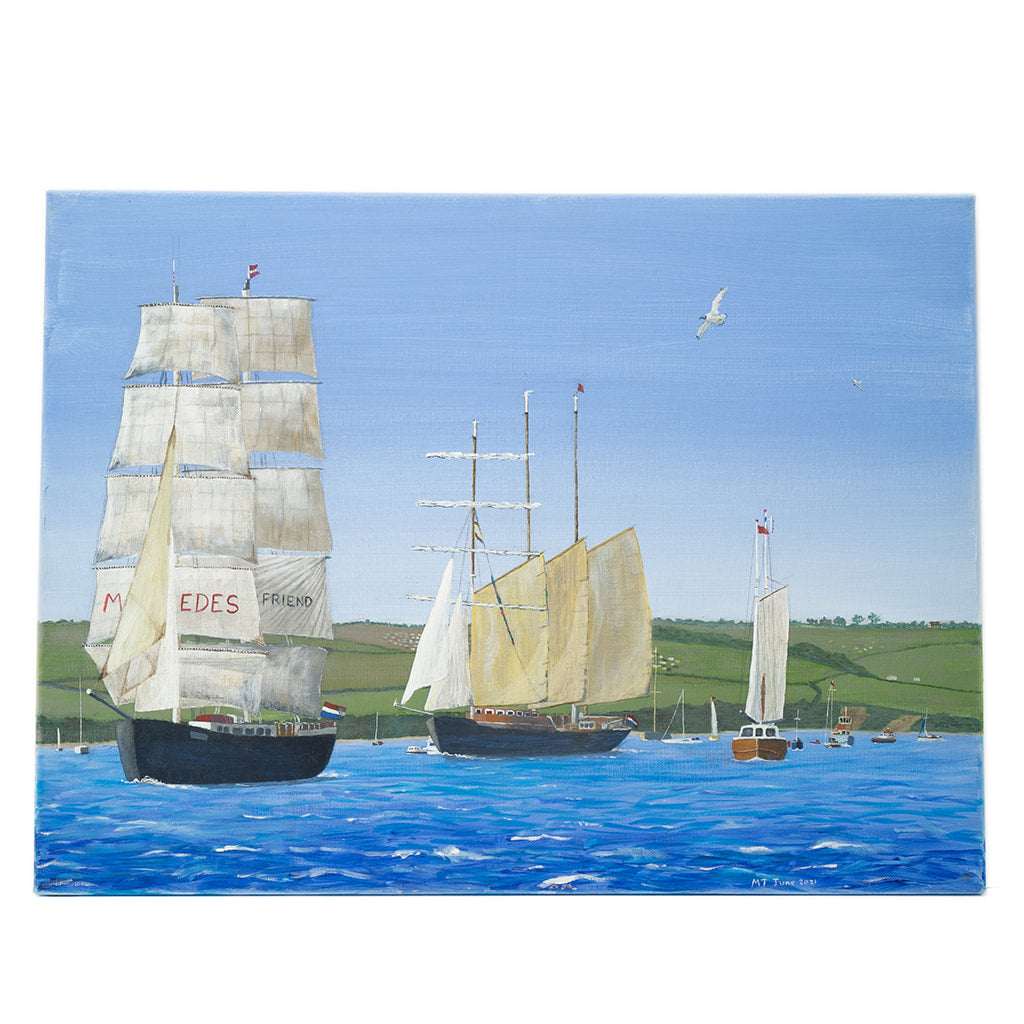 Tall Ships off Falmouth | Art at the Beach | Jeanni Grant-Nelson | Mawgan Porth