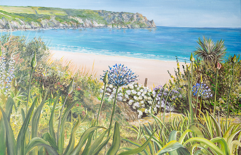Agapanthus at The Nare Hotel Gardens - SOLD | Art at the Beach | Jeanni Grant-Nelson | Mawgan Porth