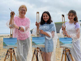 Painting on the Beach - Cornwall art lessons - en plein air